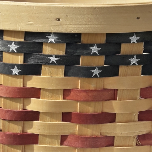 Wicker Basket Woven Farmhouse Decor Vintage Wall Hanging American Flag USA - Picture 3 of 12